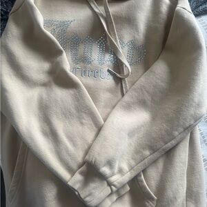 Juicy Couture Cream Hoodie with Silver Accents